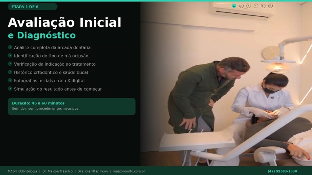 Avaliação inicial para alinhadores invisíveis em Balneário Camboriú